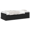 Gossi cadru pat de zi cu sertare, negru, 90x200 cm, lemn prelucrat