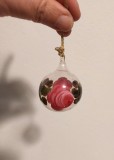 Glob sticla pictat manual decor Craciun vechi, vintage, cca 5 cm