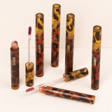 Set 6 Rujuri Lichide Mate Qibest Leopard Print Non-Stick ColorLip Gloss #02