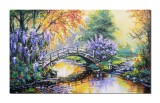 Cumpara ieftin Tablou celebru pictat manual, Podul japonez, 100x60cm ulei pe panza, reproducere Claude Monet, Mircea Iordache