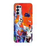Husa compatibila cu Oppo A54 5G, Viceversa, model Futurama fight, Silicon, TPU, Transparent, Carcasa
