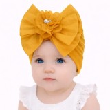 Caciulita galben mustar tip turban cu funda din satin aplicata in fata (Marime