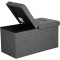 SONGMICS Taburet pliabil cu sezut moale, spatiu de depozitare 80litri, maxim 300kg, 76x38x38cm, gri Household NewTrend