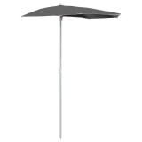 Umbrela de gradina cu stalp, antracit, 180x90 cm, semirotunda