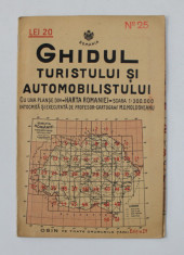 GHIDUL TURISTULUI SI AUTOMOBILISTULUI , HARTA ROMANIEI , CAROUL 25 - ALBA - IULIA , DEVA de M.D. MOLDOVEANU , 1936 foto