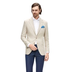 Sacou barbati casual crem S031