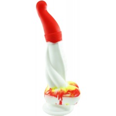 Dildo No.7 Fantasy Beasts, Silicon Premium, Rosu/Alb, 24 cm