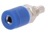 Soclu Banană 2mm Albastru cu Izolație 10A 33VAC 70VDC