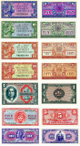 REPRODUCERI lot de 7 bancnote serie 611 MILITARY PAYMENT CERTIFICATES