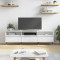 Comoda TV, alb extralucios, 150x30x44,5 cm, lemn prelucrat GartenMobel Dekor