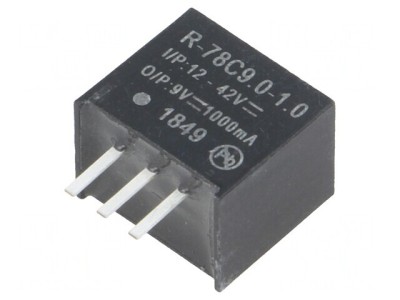 Convertor DC/DC 9W 12-42V la 9V 1A SIP3 PCB foto