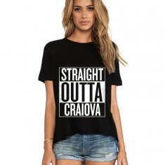 Tricou dama negru - Straight Outta Craiova - L