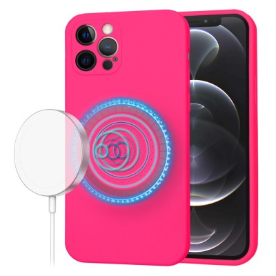 Husa silicon iPhone 12 Pro Techsuit SoftFlex MagSafe, fucsia foto