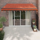 VidaXL Copertină retractabilă portocaliu/maro 3,5x2,5m textil/aluminiu