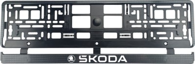 Set 2 bucati, suport numar inmatriculare Carbon, Skoda foto