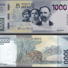 MEXIC █ bancnota █ 1000 Pesos █ 2021 █ P-137 █ SERIE AJ █ UNC █ necirculata