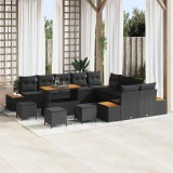 vidaXL Set de canapele pentru grădină 14 pcs Negru Rattan poli 3362979