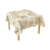 Rola fata de masa decorativa PVC 1.37x20m, grosime 0.18mm, textil 45 g/mp, model inimi crem Breckner Germany