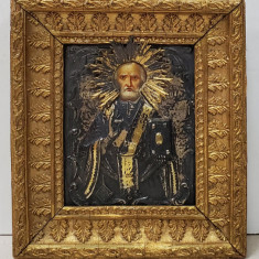 Sfantul Nicolae , Icoana romaneasca cu Ferecatura din argint, Secol 19