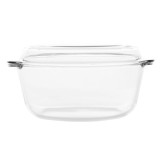 Bol cu capac pentru servirea mesei, sticla termorezistenta, transparent, 27 x 24 cm, 3000 ml