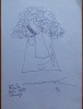 Tus de Anestin cu dedicatie, 1983, Portrete, Cerneala, Impresionism