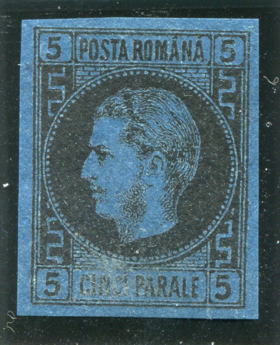 1866 - 1867, Lp 19 a , Carol I 5 Parale / h. subtire , tipar uleios - MVLH