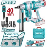 TOTAL - PISTOL PNEUMATIC PENTRU CUIE DE BETON - 20V - 19-40 MM (NU INCLUDE ACUMULATOR)
