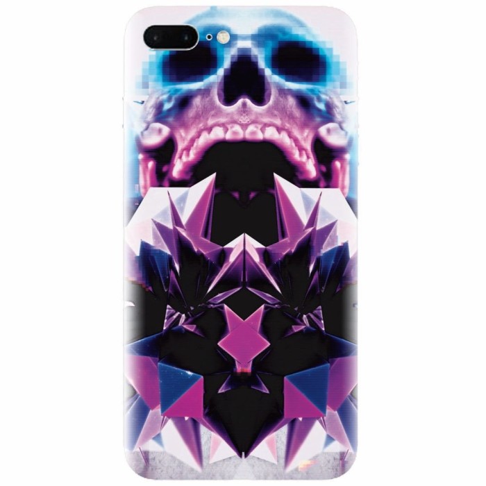 Husa silicon pentru Apple Iphone 8 Plus, Abstract Framed Skull