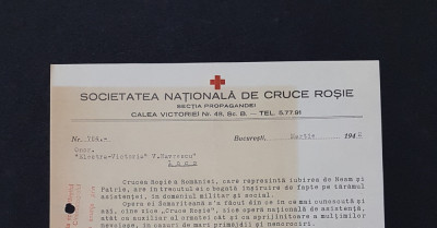 1942 , Societatea nationala de cruce rosie , reclama film , propaganda , antet foto