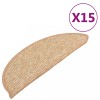 VidaXL Covorașe pentru scări, 15 buc., 56x17x3 cm, maro deschis, semirotunde 326898