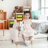 HOMCOM Fotoliu pentru copii. design cu iepuras, canapea pentru copii 3-5 ani cu picioare din lemn, 53x47x54,5cm, crem