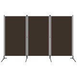 Cumpara ieftin Paravan de camera cu 3 panouri, maro, 260 x 180 cm, textil
