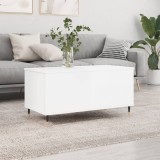 vidaXL Măsuță de cafea, alb extralucios, 90x44,5x45 cm, lemn compozit