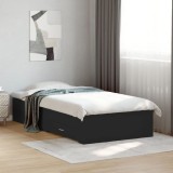 VidaXL Cadru de pat cu sertare, negru, 100x200 cm, lemn prelucrat