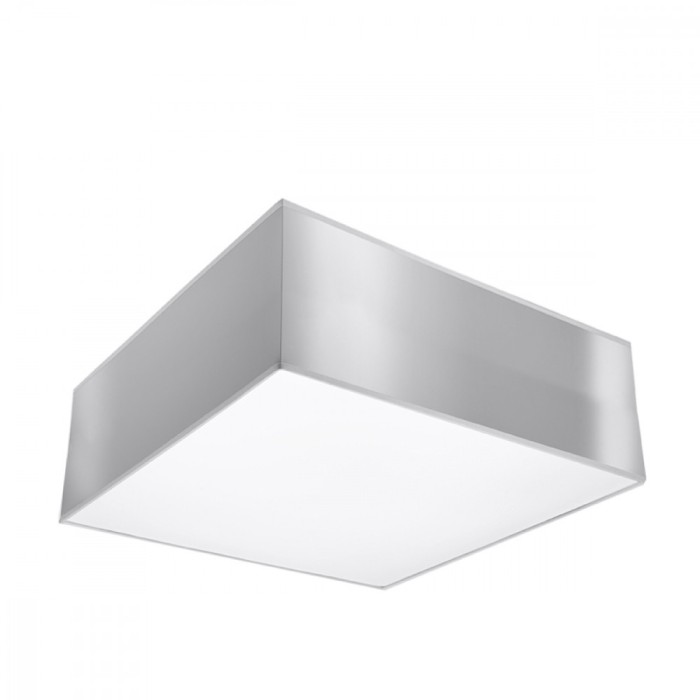 Lampă De Tavan Horus Gri Pvc 1 Bec Pătrat Minimalist De Interior