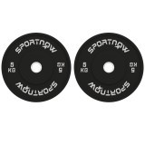 SPORTNOW Set 2 Discuri Greutăți 2x5 kg din Cauciuc cu Orificiu de 5 cm pentru Gantere și Grijuri, &Oslash;45x2 cm, Negru | Aosom Romania