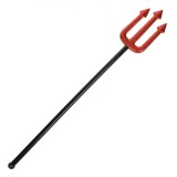 Trident Rosu Glitter 54cm - Accesoriu Deghizare Halloween, Carnaval, Petreceri Copii - Plastic Negru/Rosu