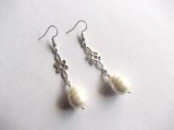 Cercei cu Perle Naturale, Cadou Femei, Handmade, 20mm / 13mm