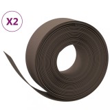 Borduri de gradina, 2 buc, maro, 10 m 20 cm, polietilena