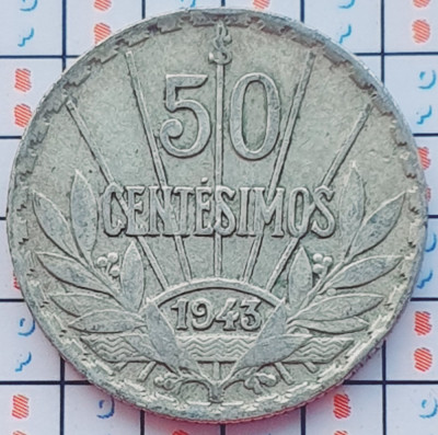 Uruguay 50 Centesimos 1943 argint - km 31 - A031 foto