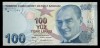 TURCIA 100 LIRE 2009 ( 2022 ) prefix G , UNC [1] P- 226e , necirculata