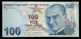 TURCIA 100 LIRE 2009 ( 2022 ) prefix G , UNC [1] P- 226e , necirculata