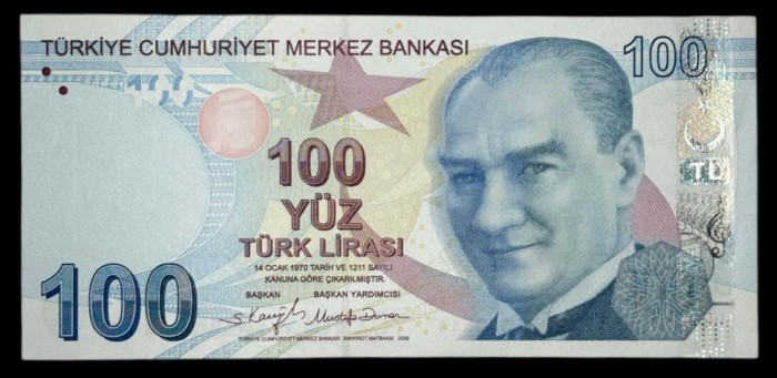 TURCIA 100 LIRE 2009 ( 2022 ) prefix G , UNC [1] P- 226e , necirculata