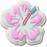 Jibbitz Crocs Turquoise and Pink Hibiscus, Crocs Jibbitz