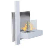 HOMCOM Semineu pe Bioetanol Incalzitor din Inox aparat de incalzire cu Rezervor 1.5LT, 75 x 22 x 63cm | AOSOM RO
