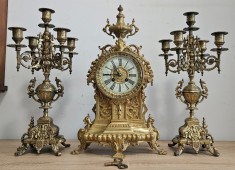 Ceas de semineu cu pendul Japy Freres 3 piese