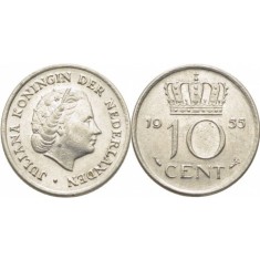 Olanda 1958 - 10 cents, circulata
