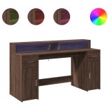 Cumpara ieftin Birou Stejar maro 160 x 55 x 91 cm Engineered wood