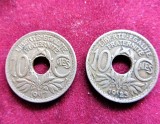 FRANTA LOT 2 MONEDE - 10 CENTIMES - 1917 / 1923 (300)