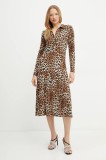 Morgan rochie RUFUS culoarea maro, midi, evazată, RUFUS